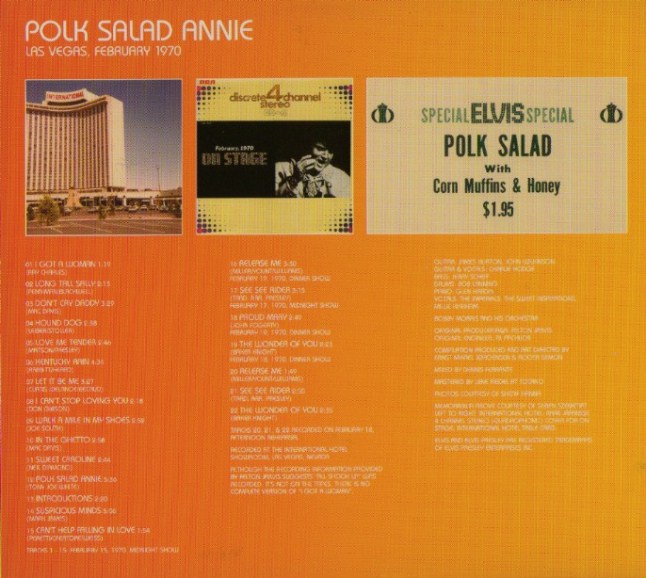 Elvis Presley  Polk Salad Annie : Inlay
